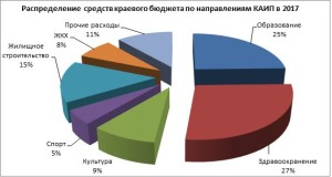 Распределение средств краевого бюджета по направлениям КАИП в 2017
